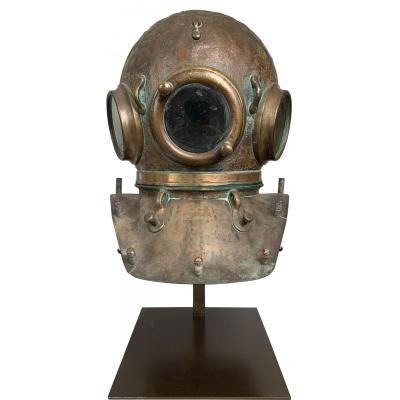 English Diver's Helmet From The End Of The XIXth / Beginning Of The XXth