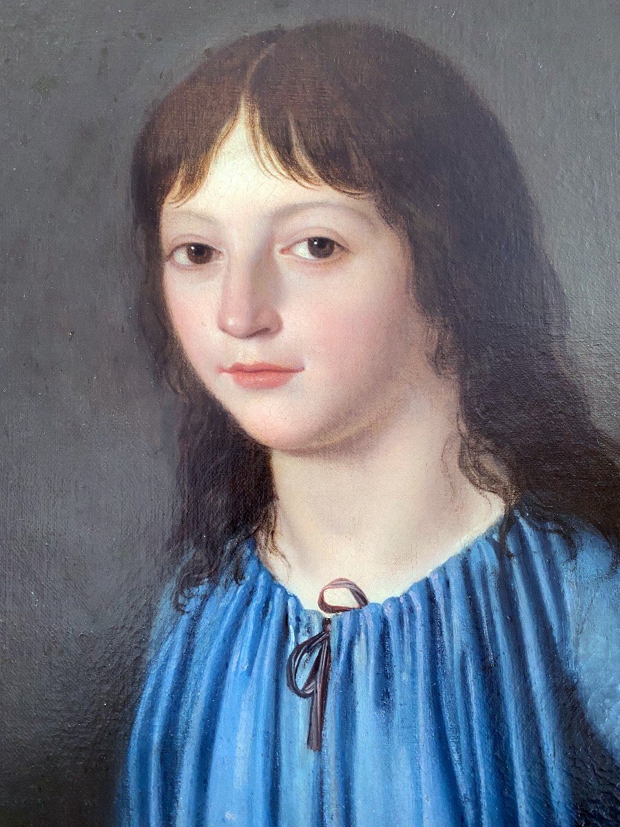 Portrait d'une jeune fille au ruban rose, entourage des soeurs Lemoine -photo-2