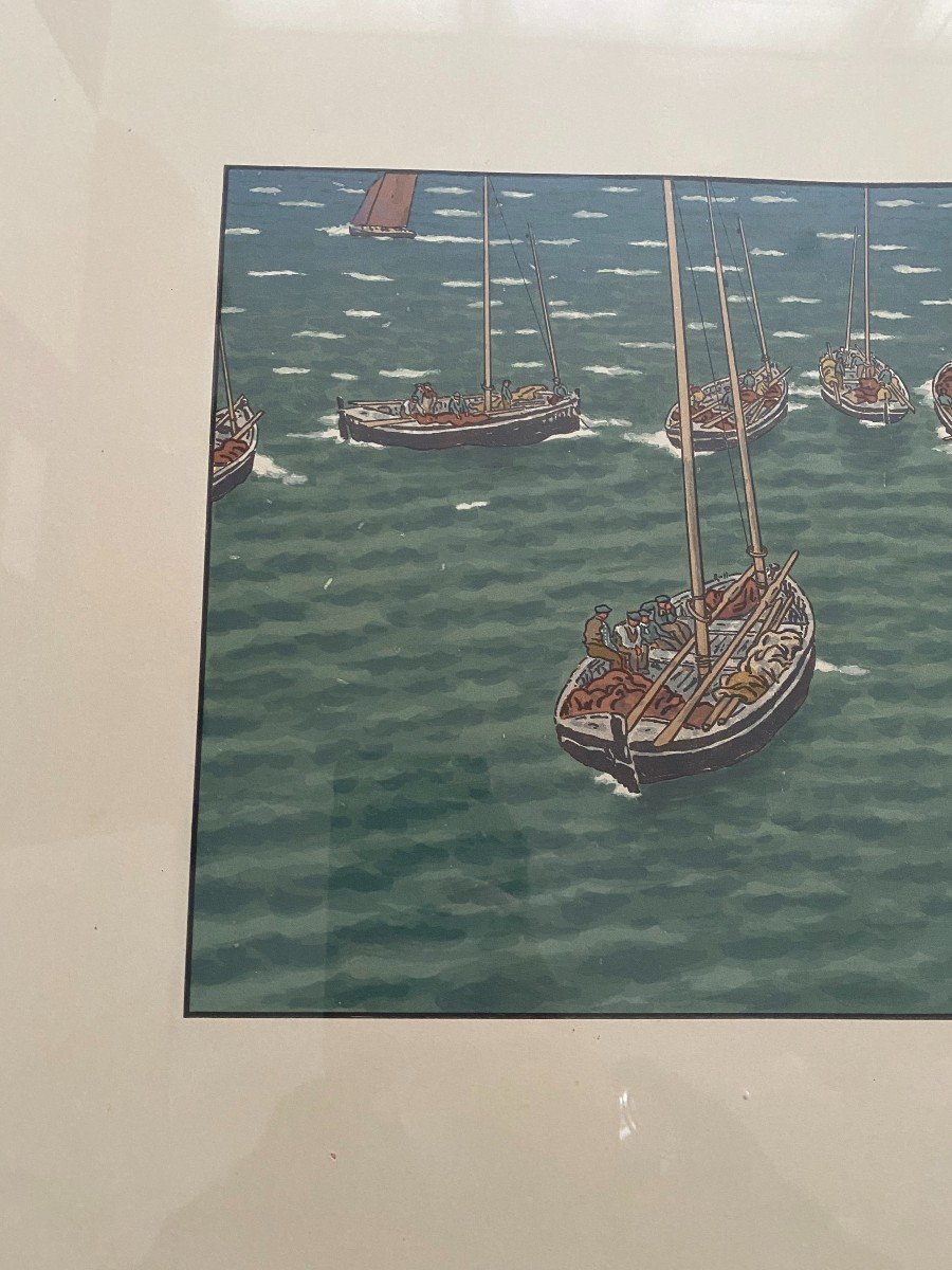 Boats At Anchorages In Tréboul By Henri Rivière-photo-4