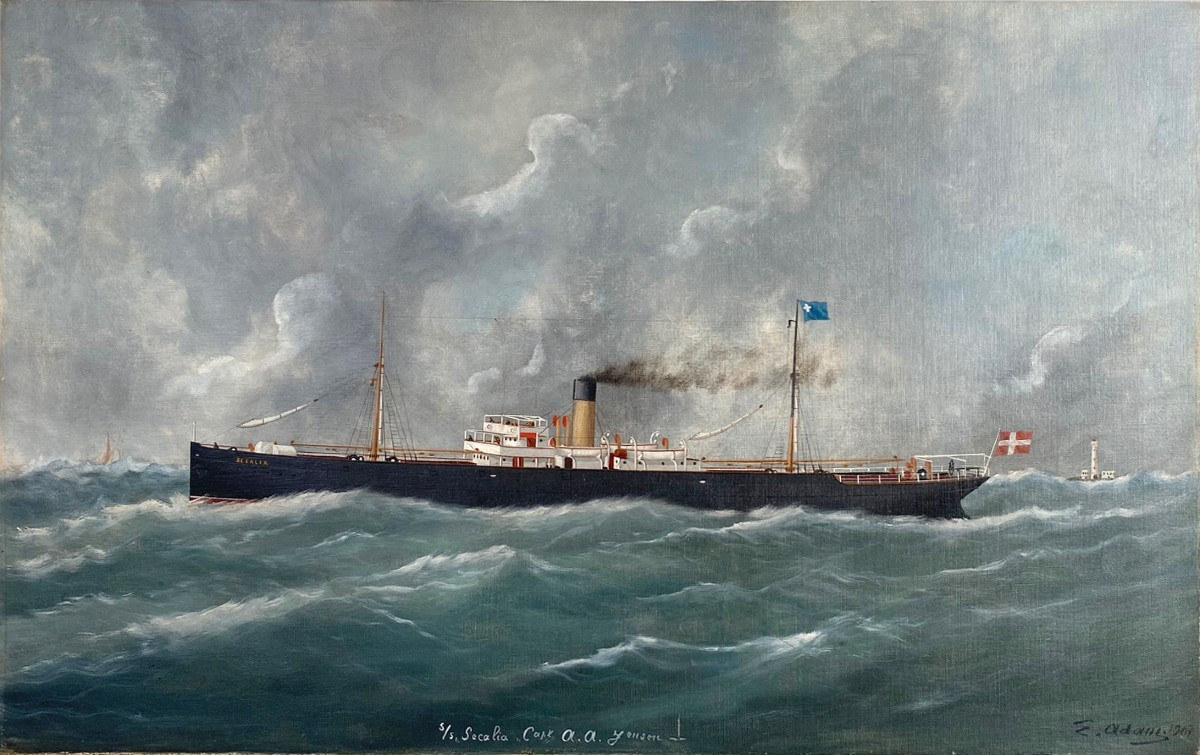 Portrait Of A Mixed Cargo Ship By édouard Adam (son)