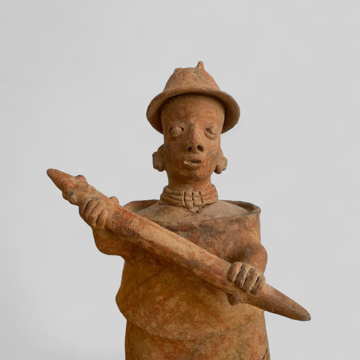Large Sculpture Of A Warrior, Nayarit Culture (200 Bc – 300 Ad) -photo-4