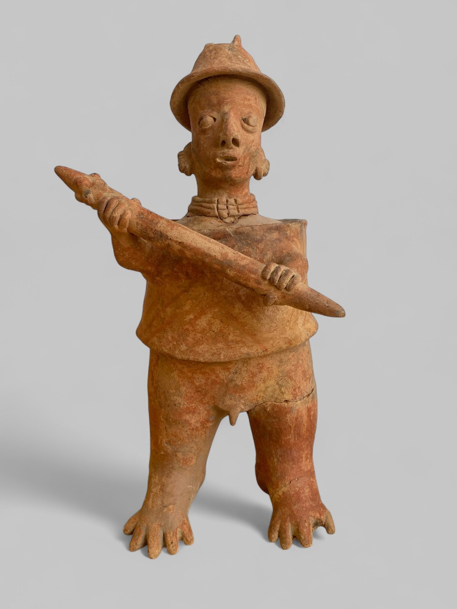 Large Sculpture Of A Warrior, Nayarit Culture (200 Bc – 300 Ad) 