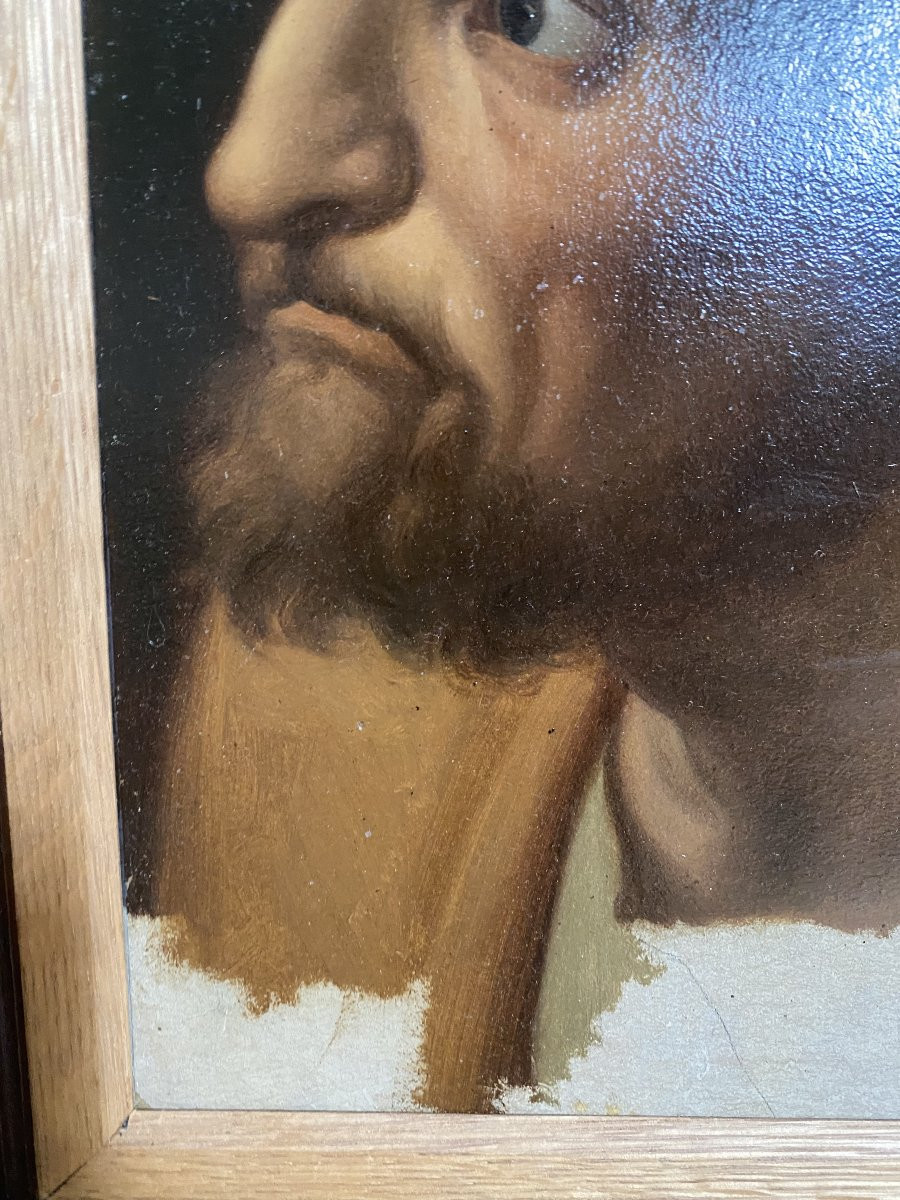 Étude d’une tête d’homme, École italienne du XIXe siècle-photo-2