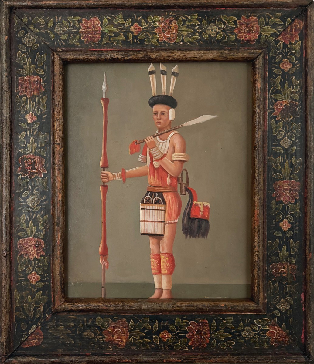 Peinture d’un Indien naga, Nagaland, Inde