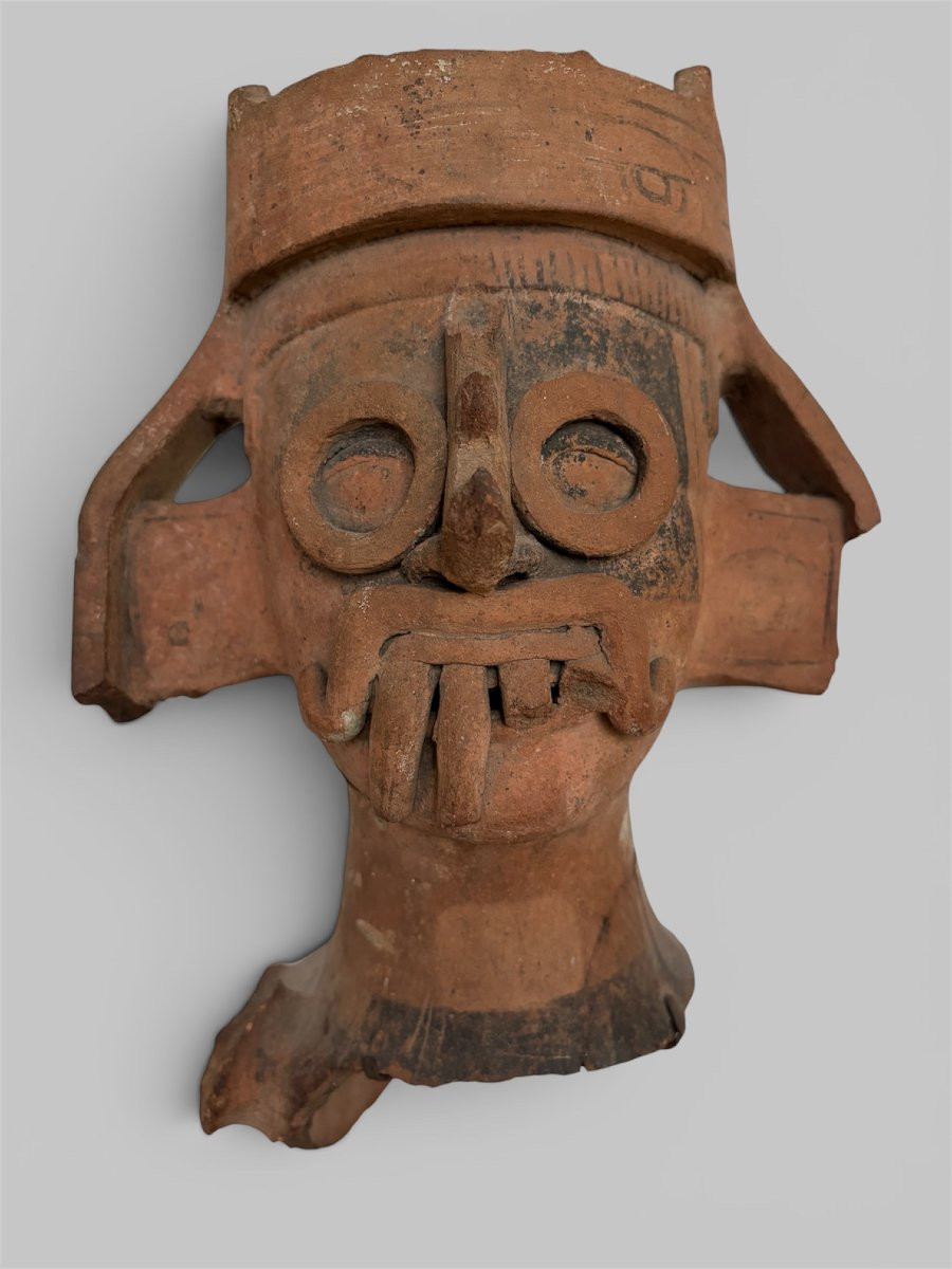 Tête précolombienne représentant le dieu Tlaloc-photo-2