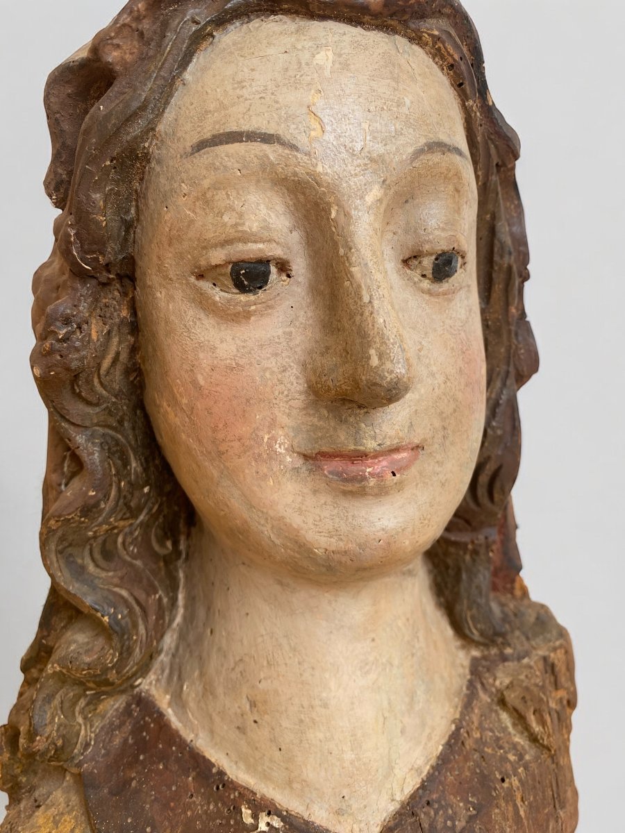Tête ancienne sculptée - XVIIe siècle-photo-4
