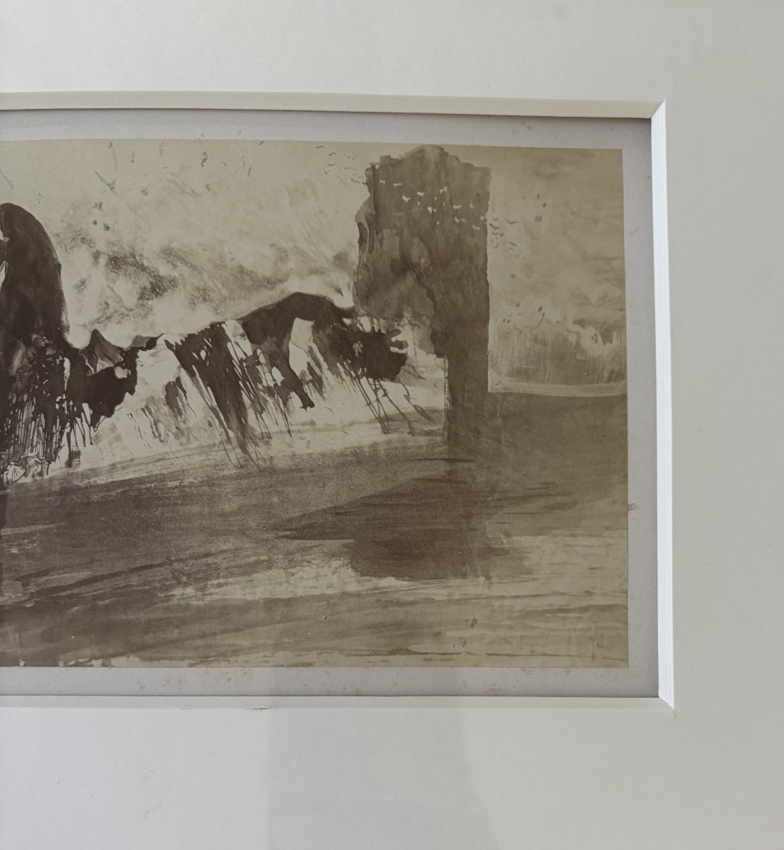 Charles Michelez – Old Photograph Of A Drawing By Victor Hugo, *les Travailleurs De La Mer*-photo-4