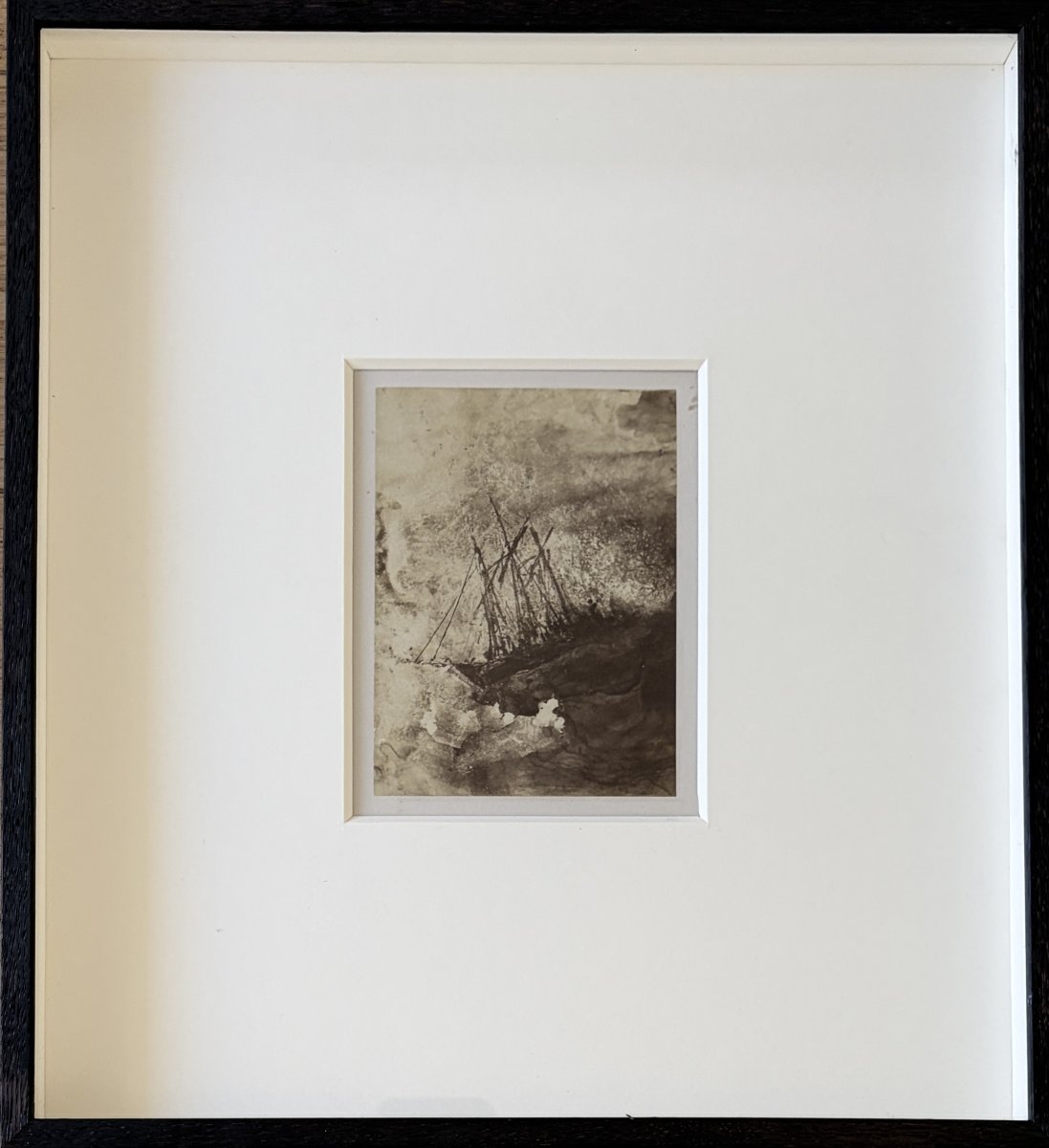 Charles Michelez – Photographie ancienne d’un dessin de Victor Hugo  Les Travailleurs de la mer
