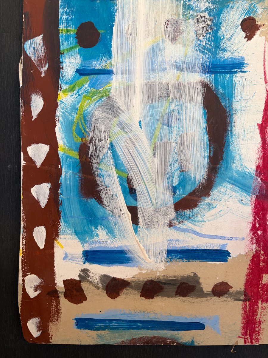 René Quéré – Significant Painted Fragment From Tréboul’s Studio-photo-1
