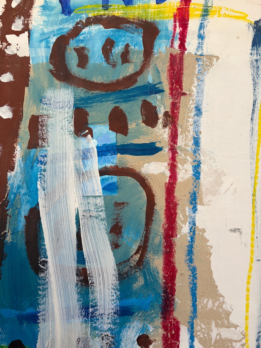 René Quéré – Significant Painted Fragment From Tréboul’s Studio-photo-4