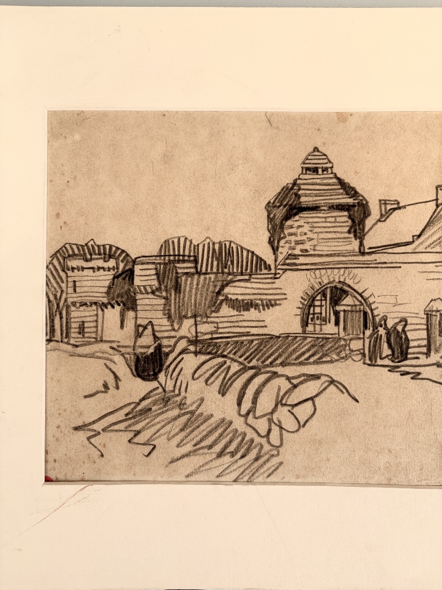 Figure In Front Of An Old Porch By Mathurin Méheut -photo-2