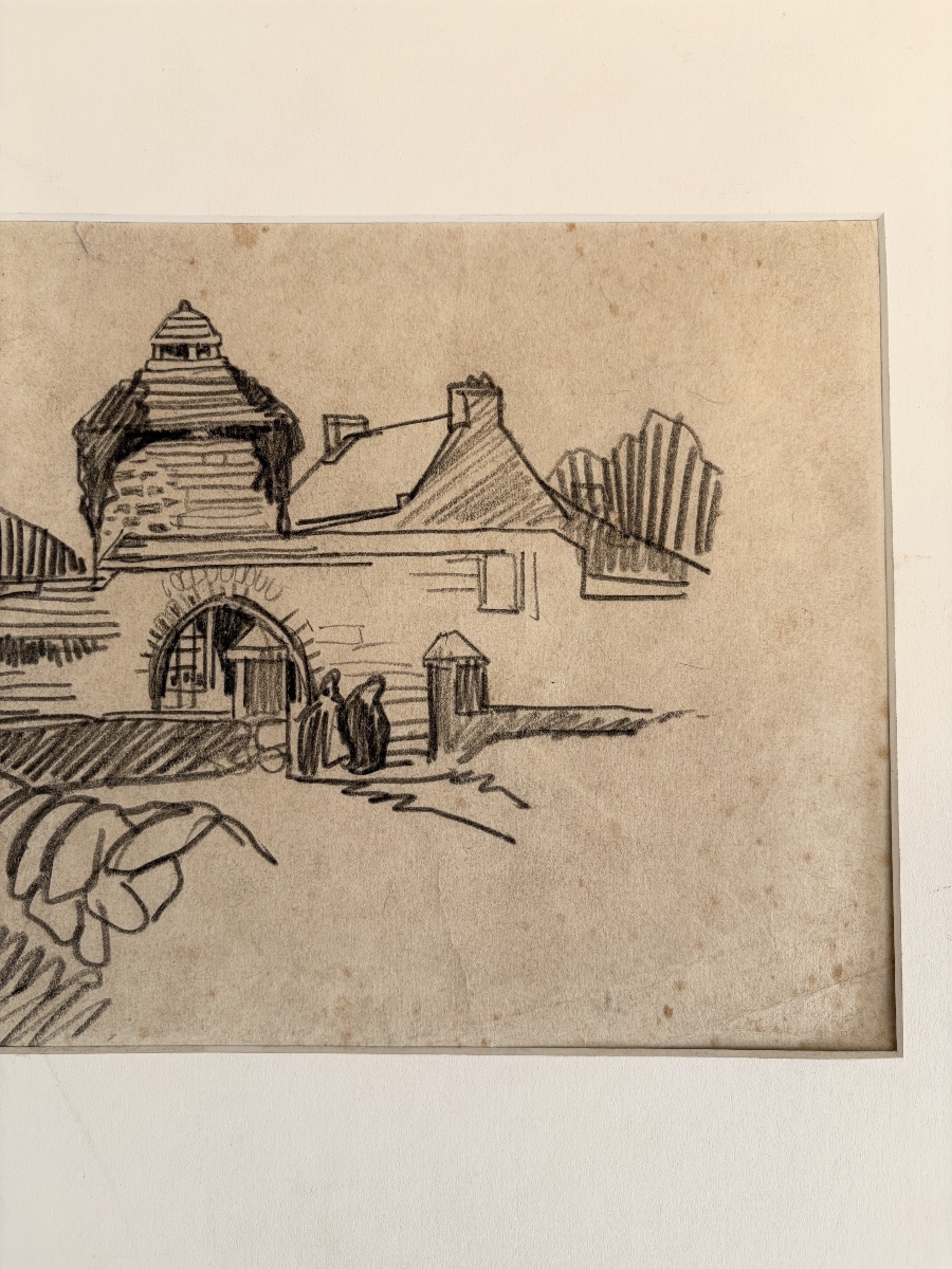 Figure In Front Of An Old Porch By Mathurin Méheut -photo-3