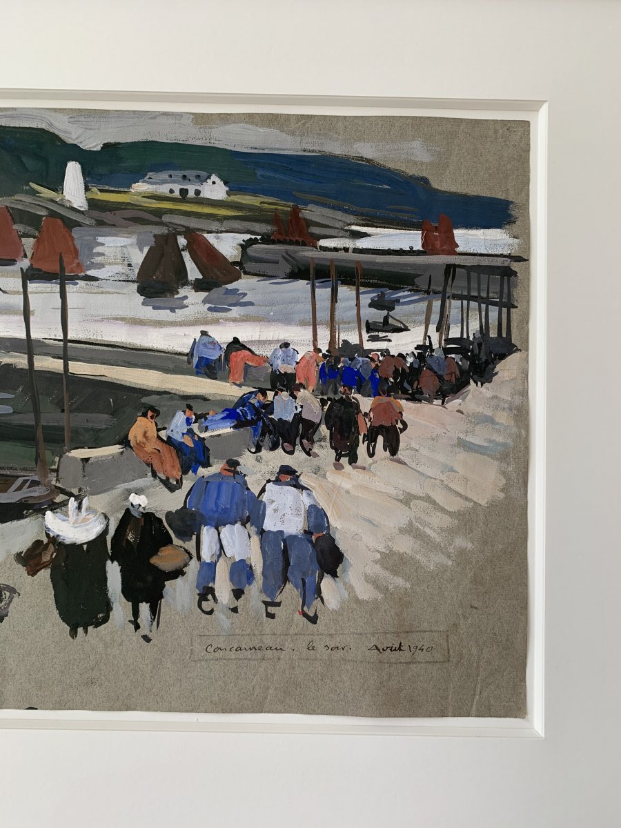 Concarneau, le Soir, Août 1940 par Mathurin Méheut (1882 - 1958)-photo-1