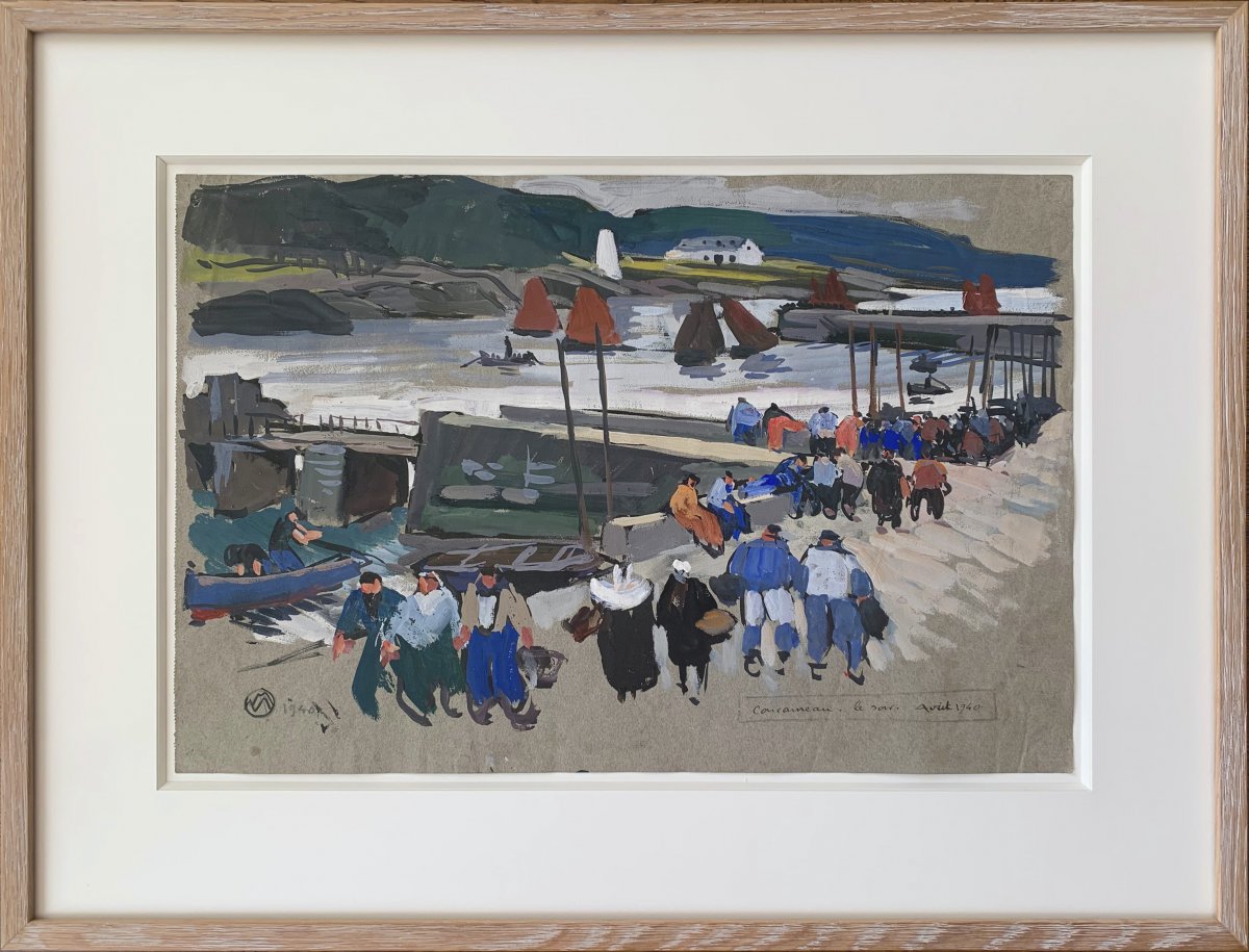 Concarneau, le Soir, Août 1940 par Mathurin Méheut (1882 - 1958)
