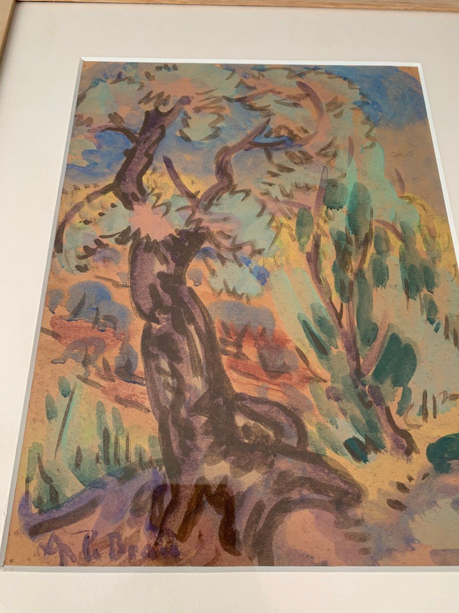 Paysage Provençal Par Alcide Lebeau (1873 – 1943)-photo-2