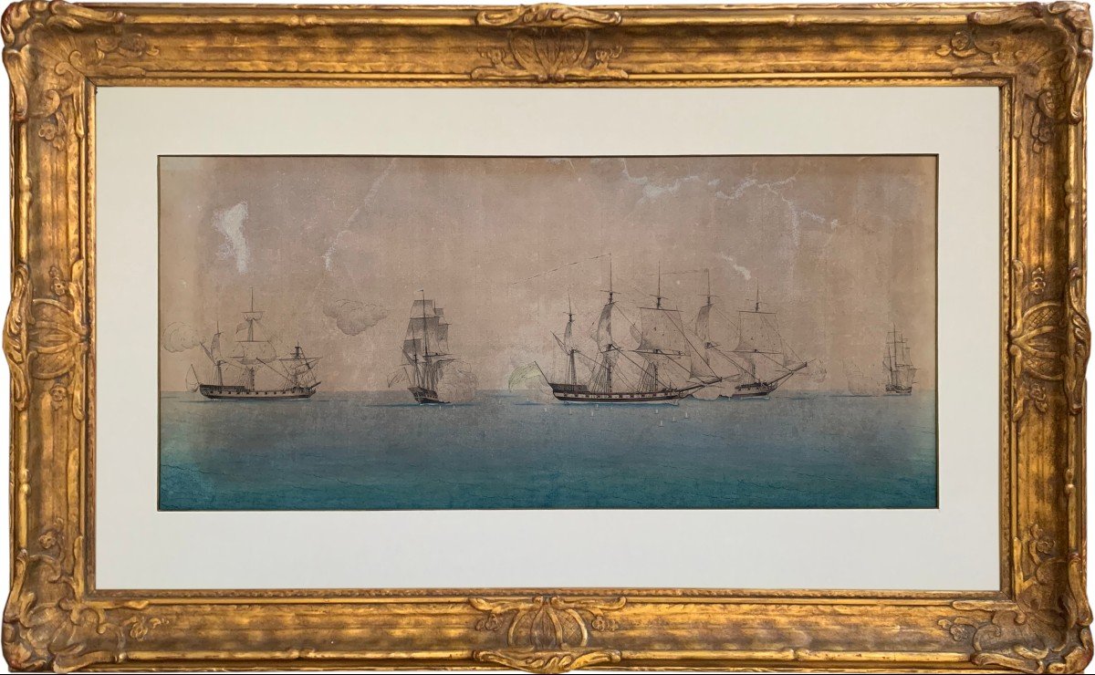 Study Of Displacements During A Naval Battle, Circle Of Thomas Whitcombe (1763 - 1824)