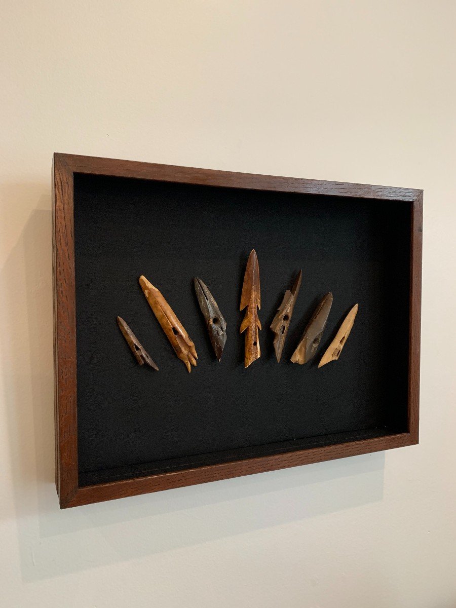 Set Of Inuit Harpoon Points, 2000 Years Of History-photo-3