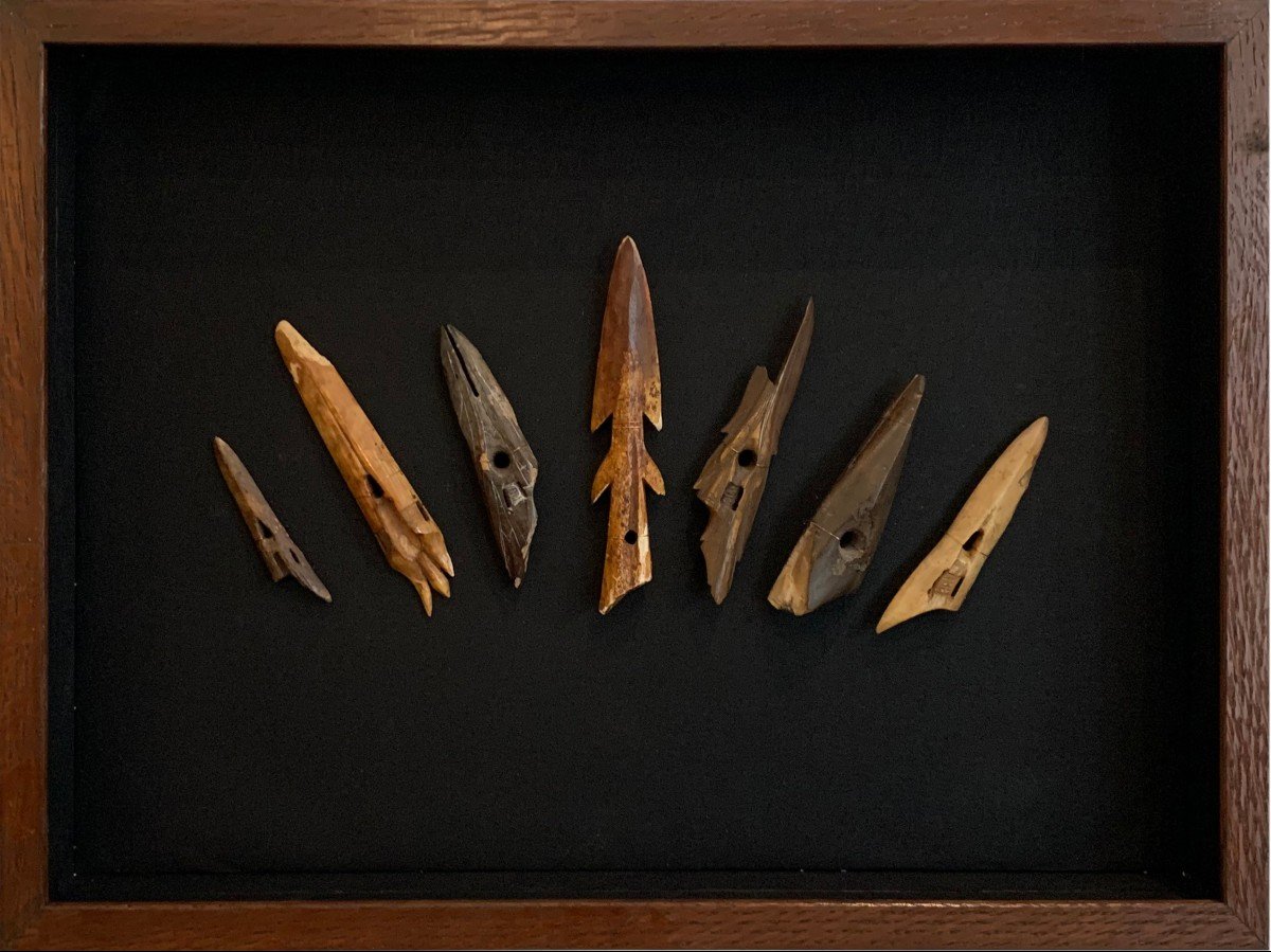 Set Of Inuit Harpoon Points, 2000 Years Of History