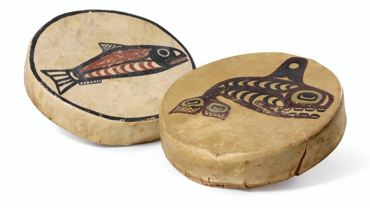 Ceremonial Drums From Haida Island - British Columbia-photo-3