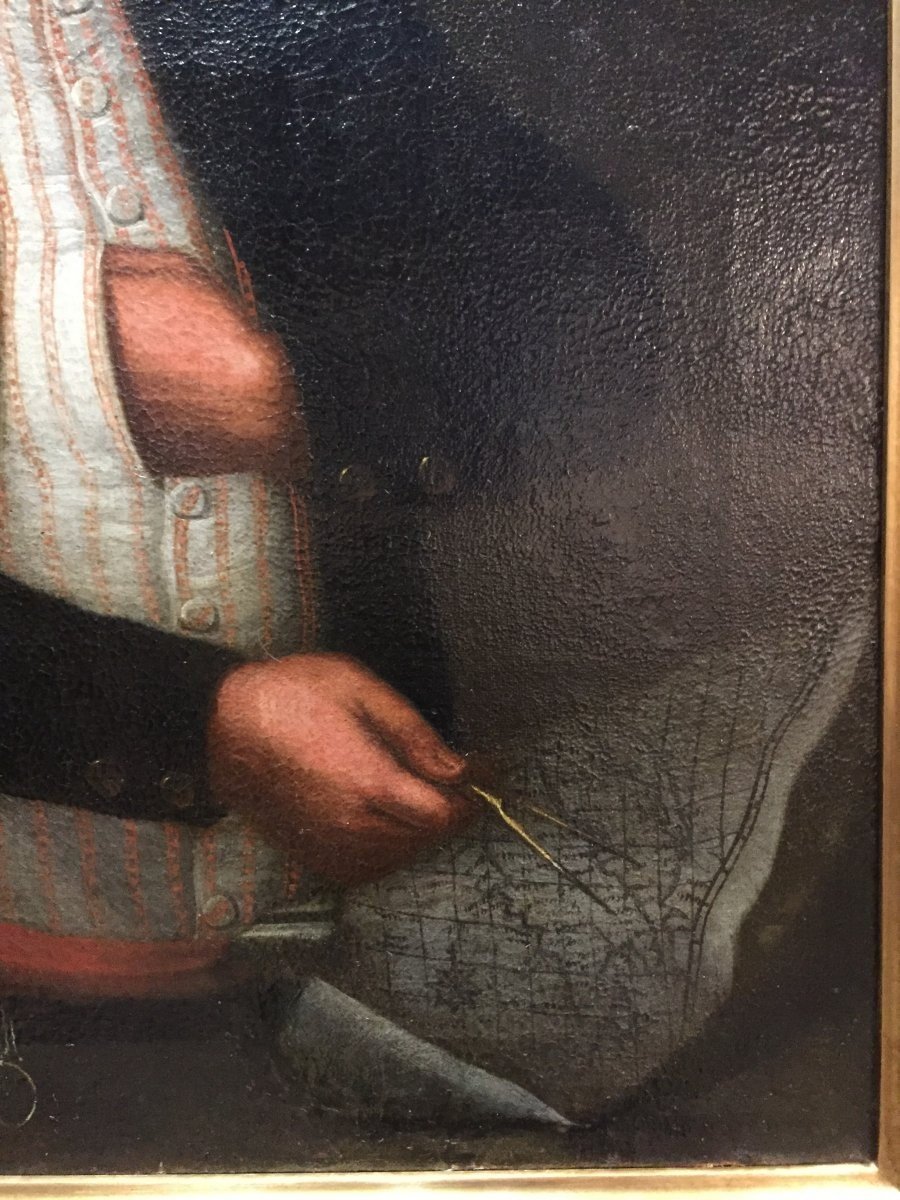 Sicilian School From The End Of The 18th Century - Portrait Of A Captain-photo-2