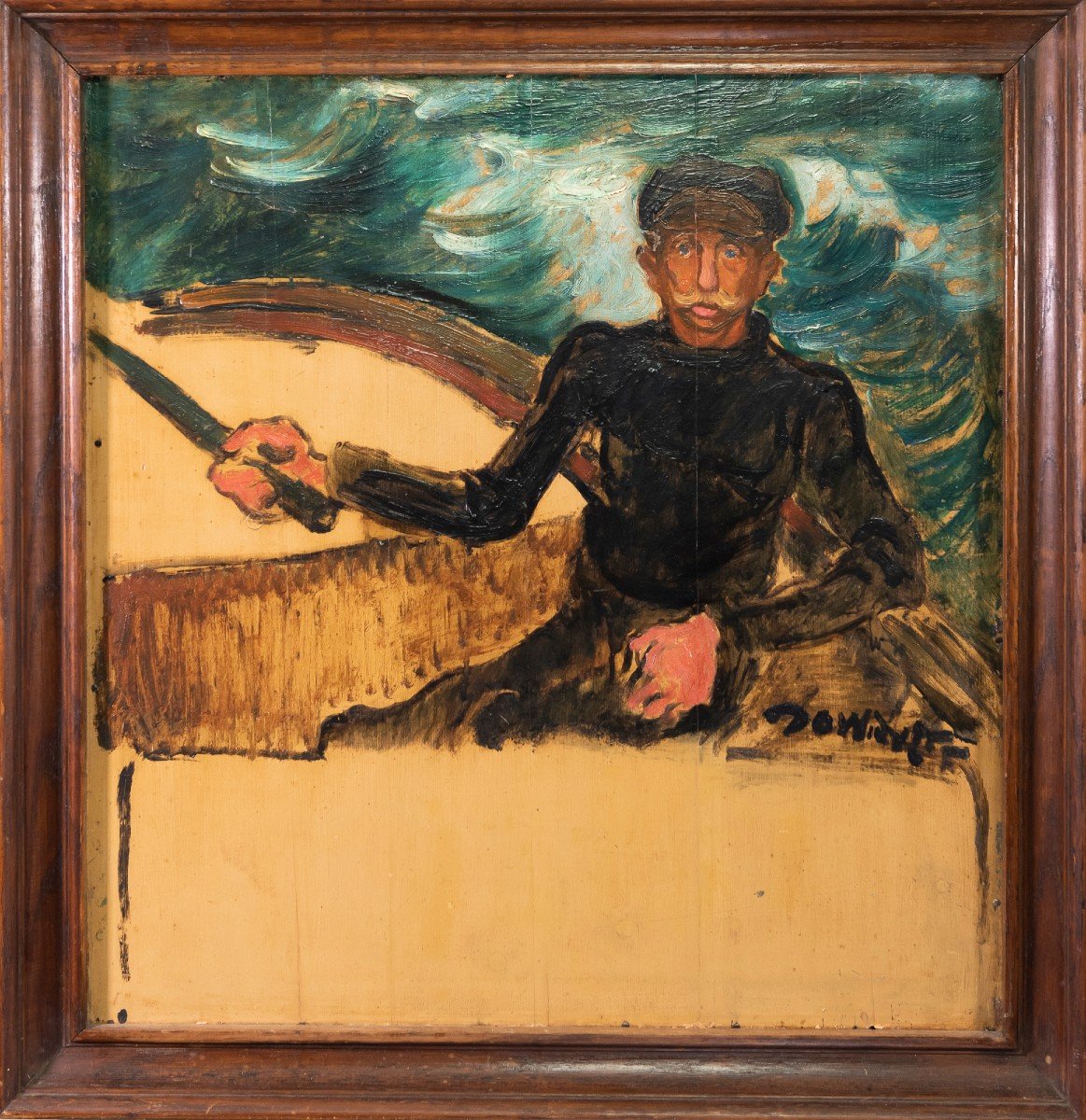 Sailor In His Boat By David Osipovich Widhopff (1867 - 1933)