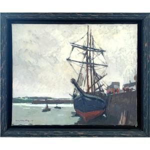 Trois-mâts à Quai Dans Le Bassin De Concarneau, Bretagne Par Lucien-victor Delpy 