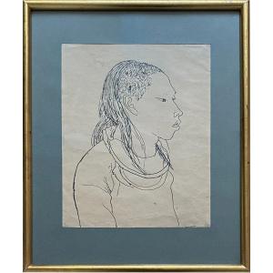 Portrait D’une Femme – Vietnam Indochine Par Jean Launois 