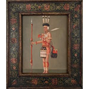 Peinture d’un Indien naga, Nagaland, Inde