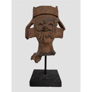 Pre-columbian Head Of The God Tlaloc