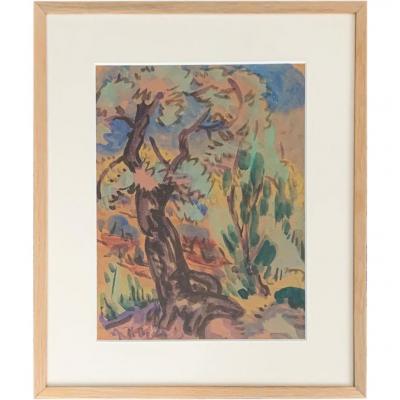 Paysage provençal par Alcide Lebeau (1873 – 1943)