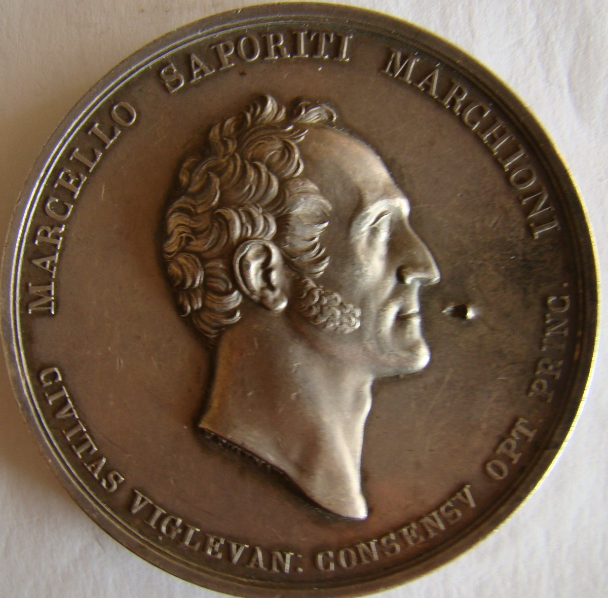 Rare Médaille Italie, En Argent, Hommage à Marcello Saporiti