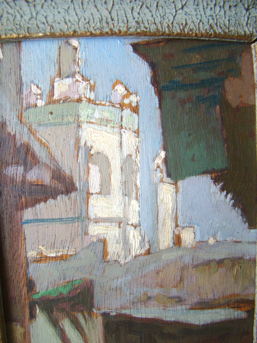 Signée P.a. Simoni Huile Sur Panneau, Rue Kléber , Kasbah Dalger-photo-4