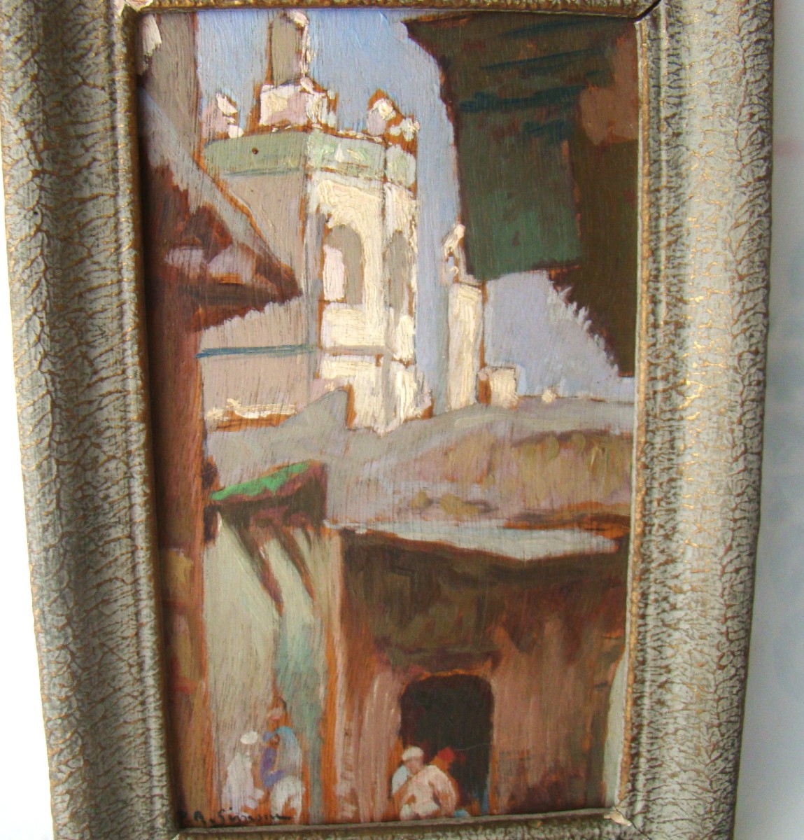 Signée P.a. Simoni Huile Sur Panneau, Rue Kléber , Kasbah Dalger-photo-2