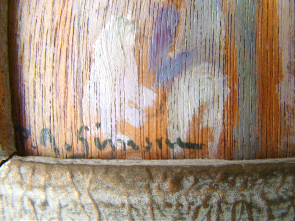 Signée P.a. Simoni Huile Sur Panneau, Rue Kléber , Kasbah Dalger-photo-3