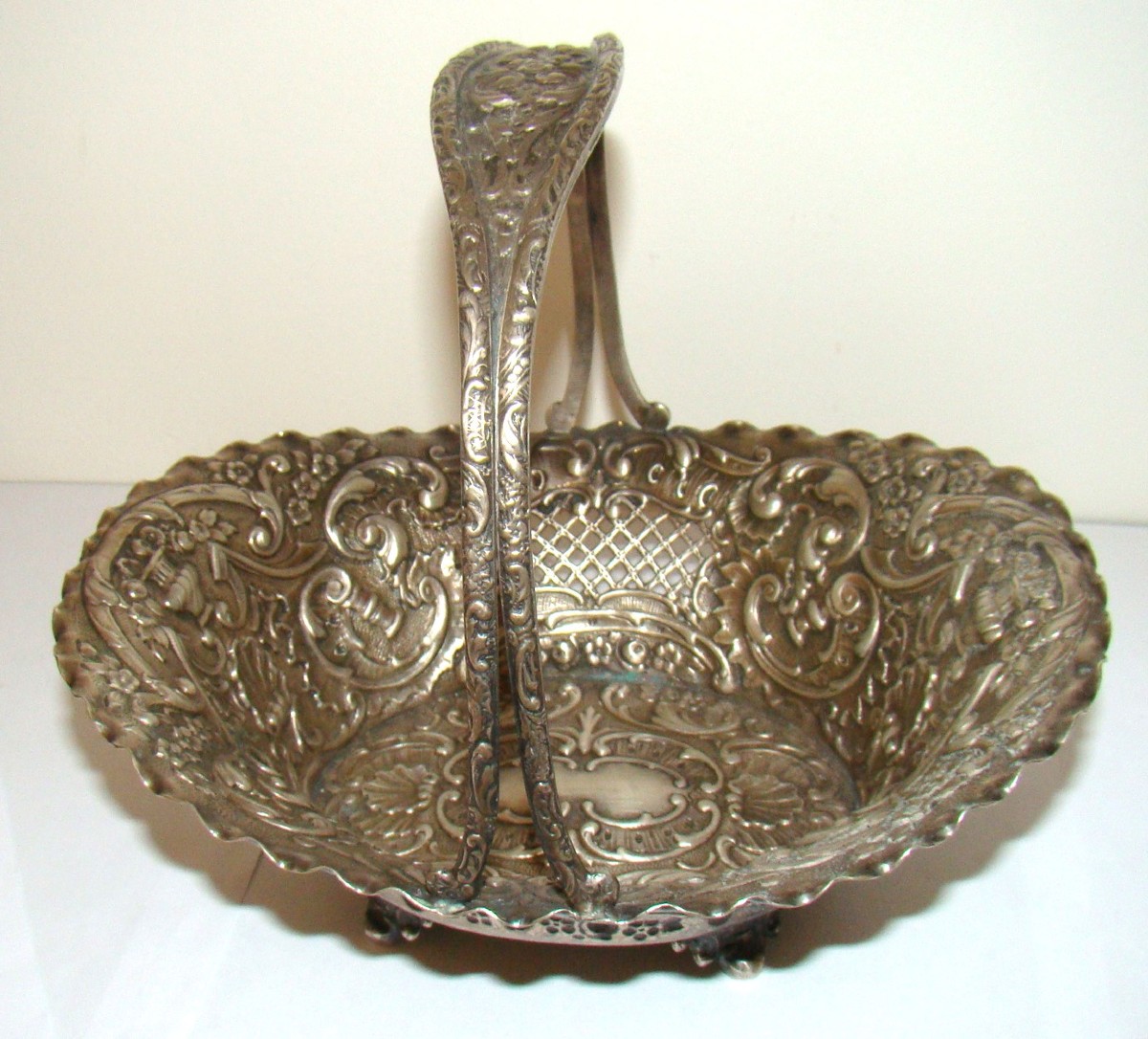  Panier en argent massif, à décor ajouré, style Louis XV-photo-4