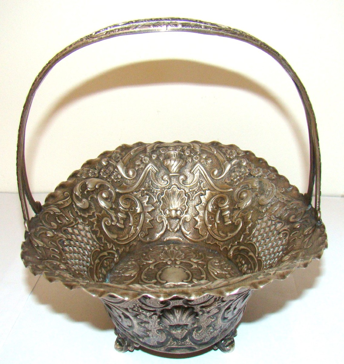  Panier en argent massif, à décor ajouré, style Louis XV-photo-1