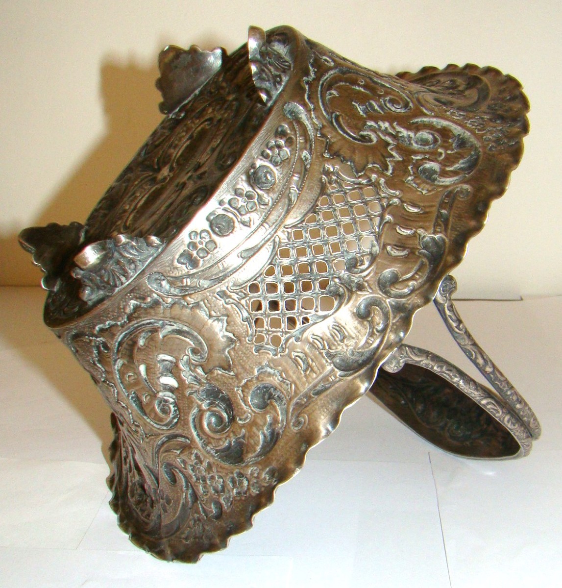  Panier en argent massif, à décor ajouré, style Louis XV-photo-4