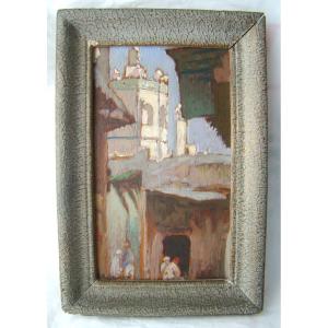Signée P.a. Simoni Huile Sur Panneau, Rue Kléber , Kasbah Dalger