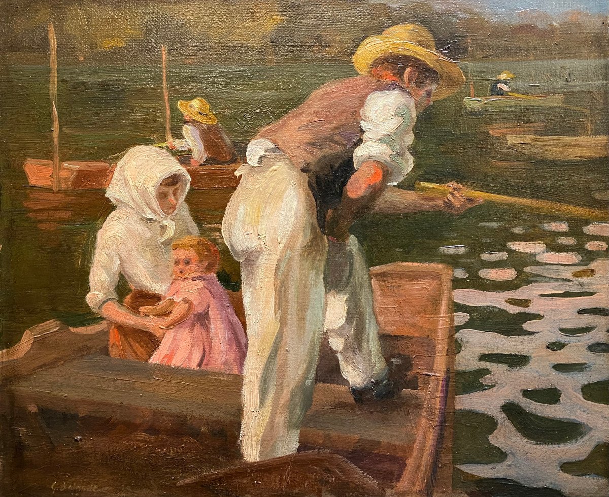 Gaston Balande, Fisherman And His Family