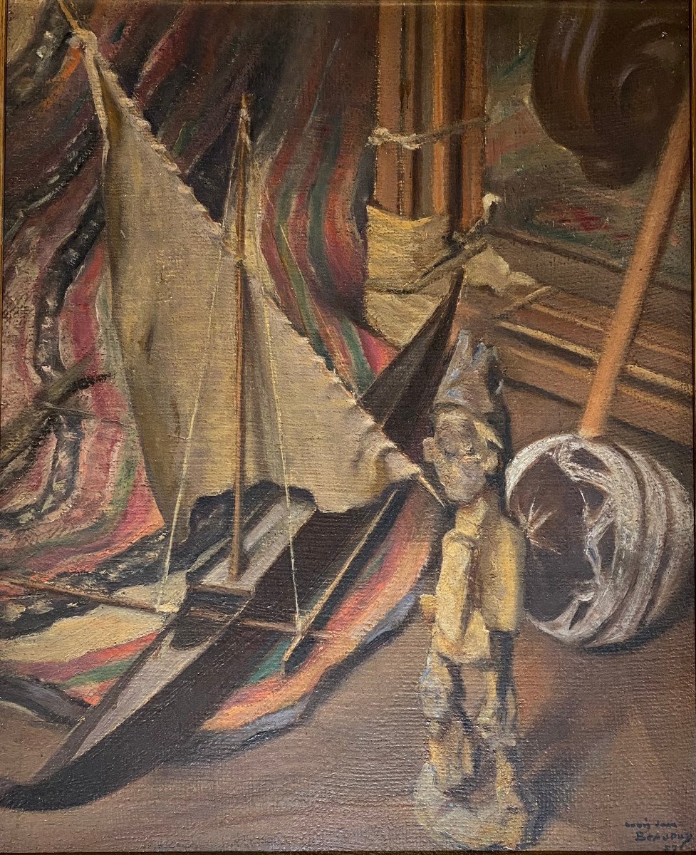 Louis-jean Beaupuy Still Life With African Statette