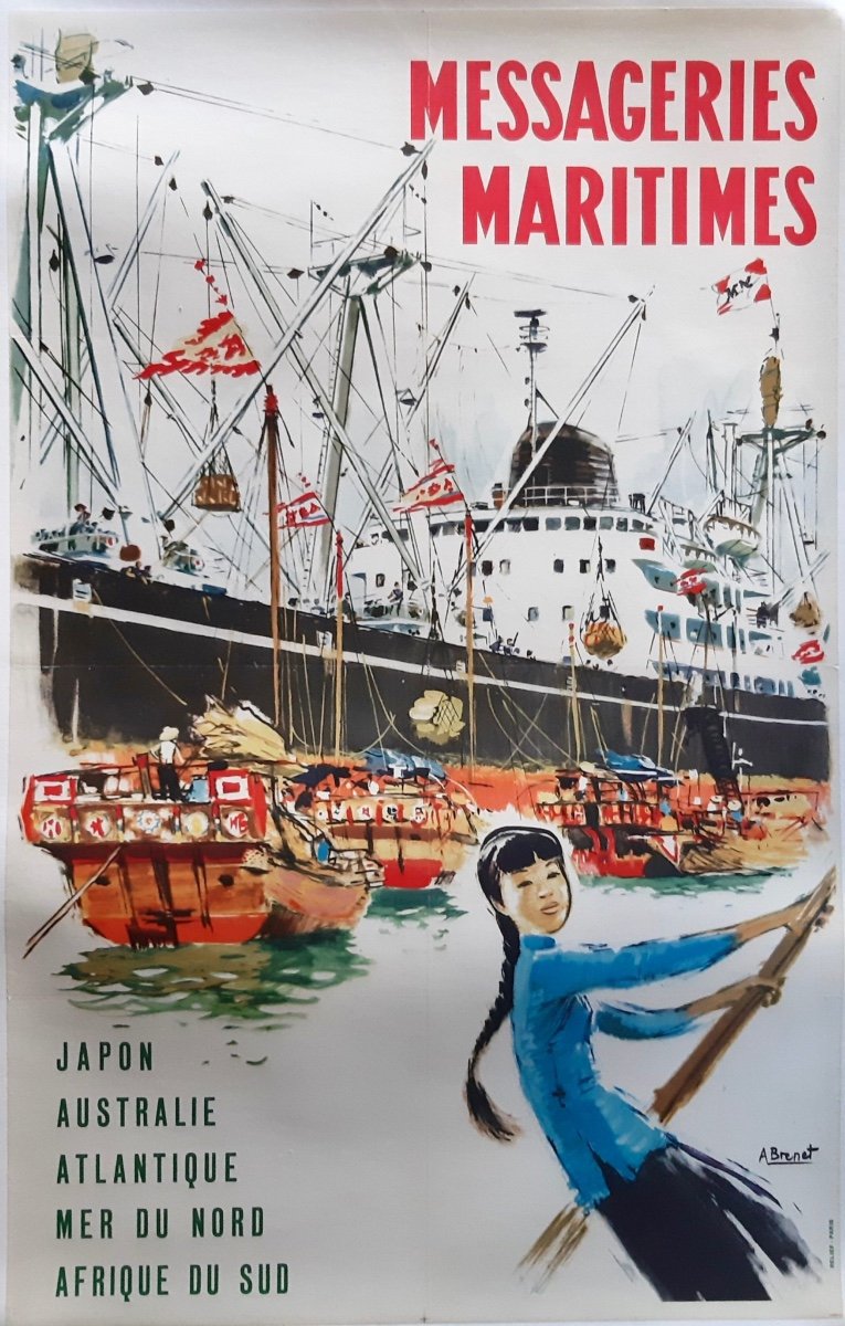 AFFICHE tourism poster compagnie MESSAGERIES MARITIMES Jean DESALEUX