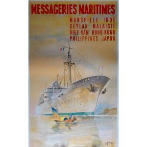 Affiche - Messageries Maritimes Et Yole