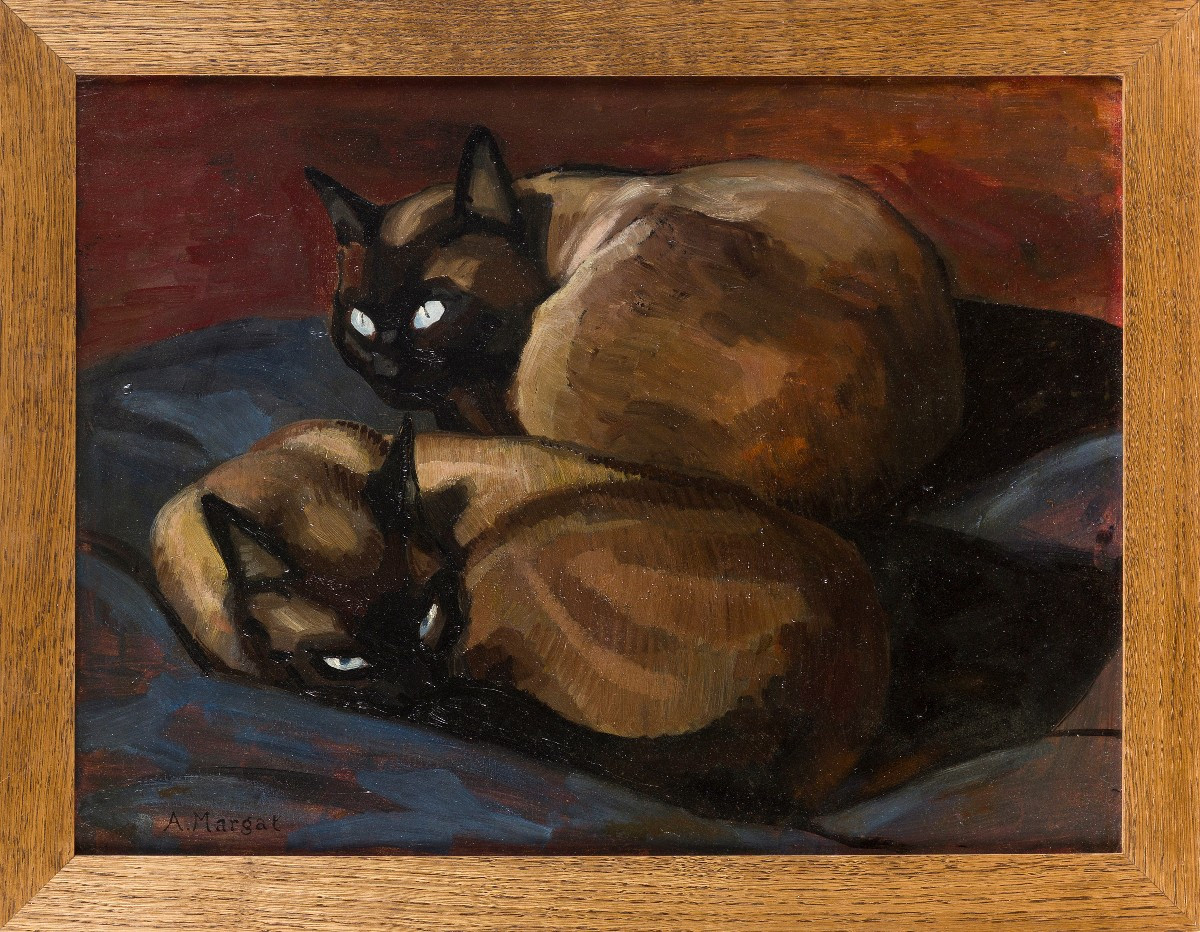 André Margat (Paris 1903 - 1997) - "Les chats siamois"