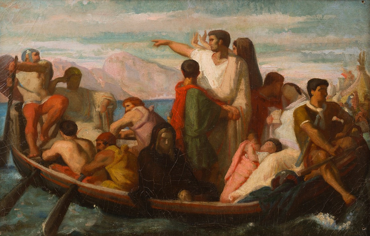 Felix-joseph Barrias, "the Exiles Of Tiberius", Circa 1849-photo-2