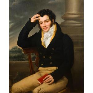 "Portrait d'homme", Huile sur toile par Péan du Pavillon, 1816
