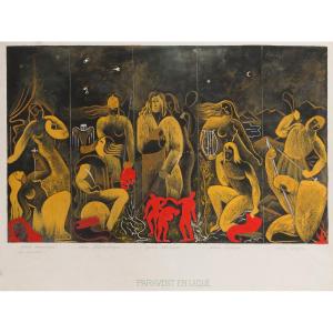 Projet de paravent en laque, Gustave Louis Jaulmes (1873 - 1959), Gouache sur papier