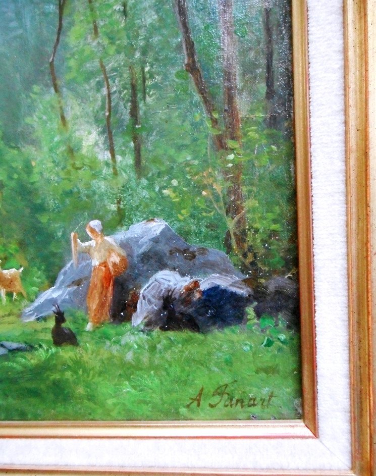 Antonin Fanart, 1831/1903, Young Shepherdess And Her Goats-photo-3