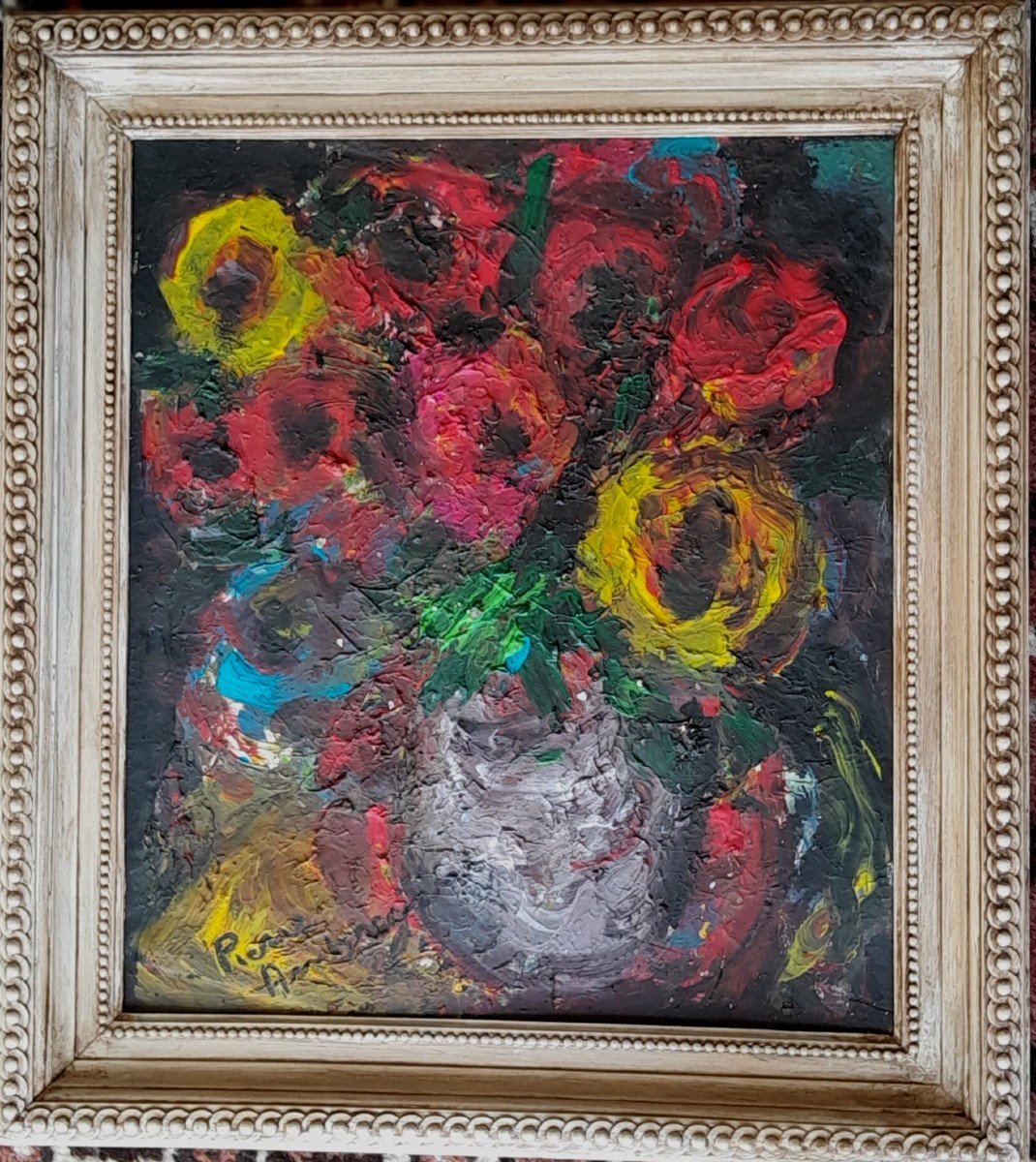 Painting (bouquet) Pierre Ambrogiani-photo-1