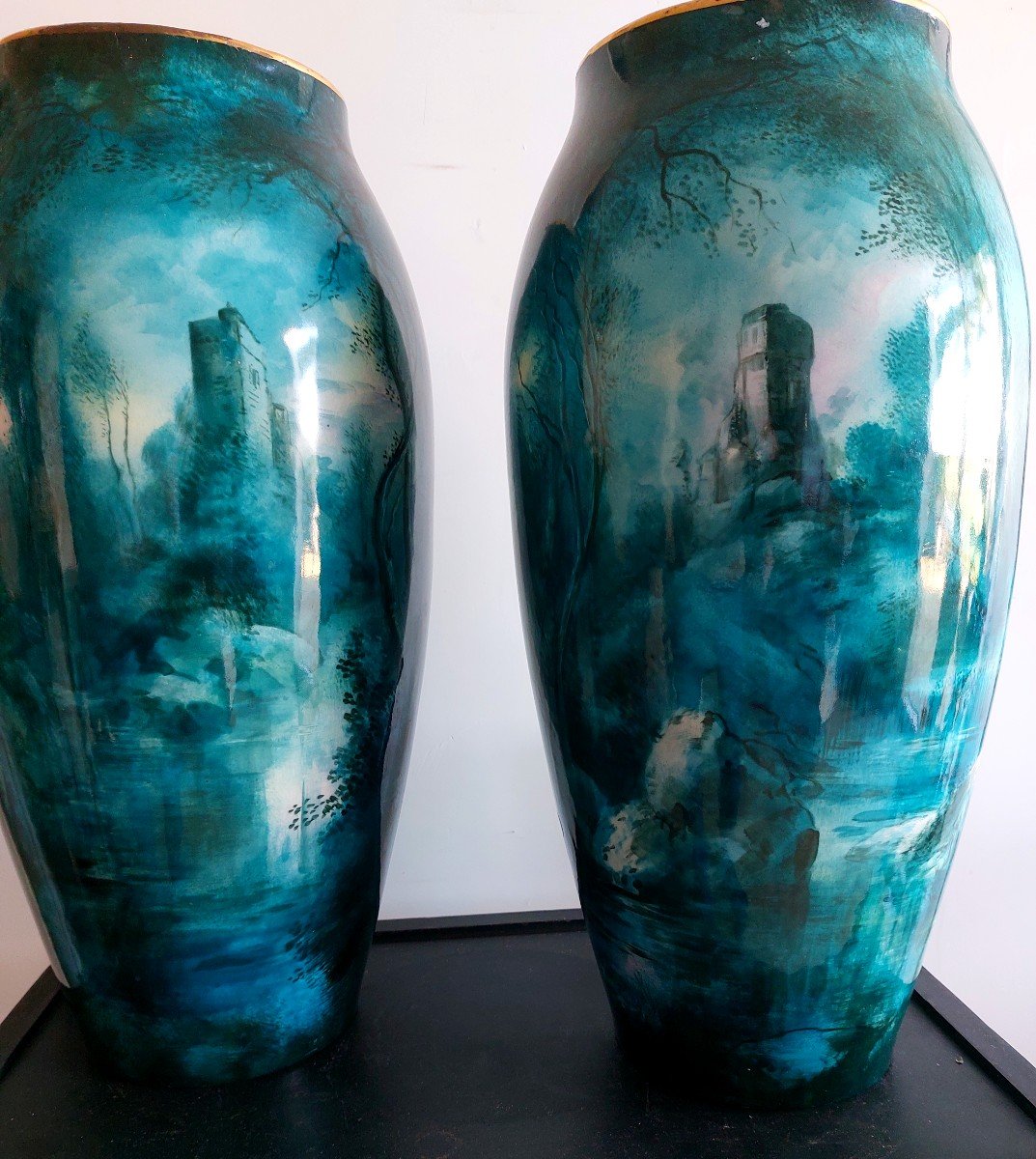 Trés grands Vases "Limoges" Charles Ahrenfeldt-photo-3
