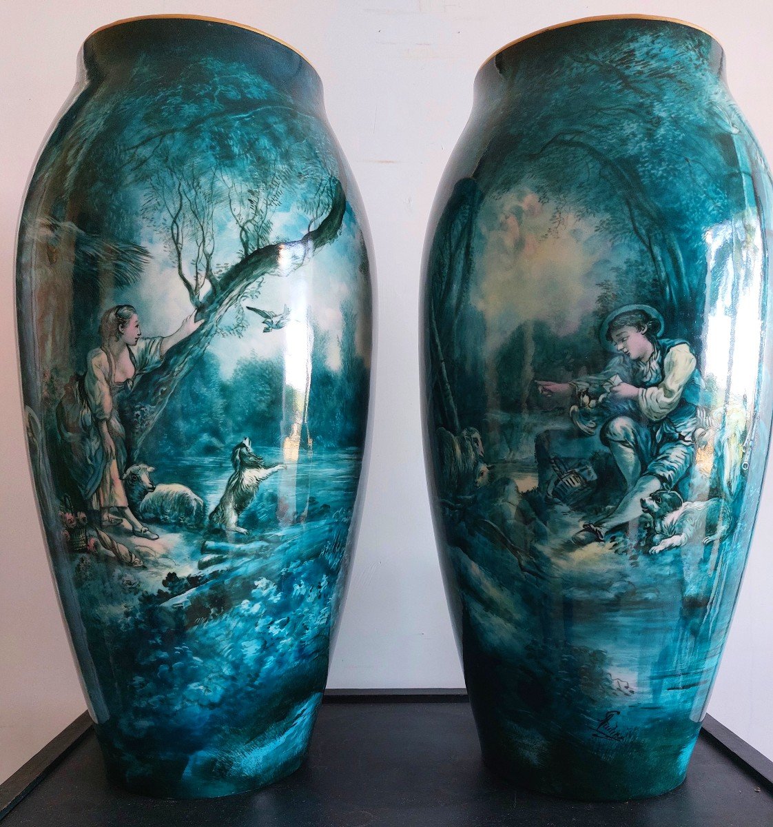 Trés grands Vases "Limoges" Charles Ahrenfeldt